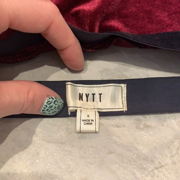 NYTT BLAIR BRALETTE IN WINE AND BLACK, SIZE SMALL - Picture 4 of 5